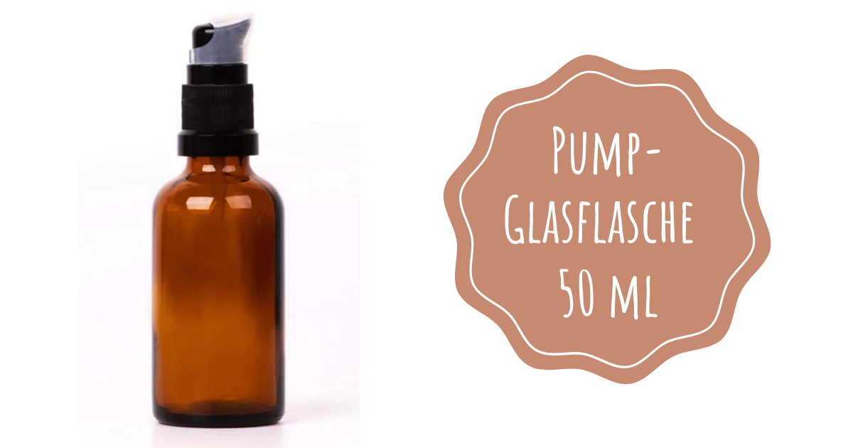 Pump-Glasflasche 50 ml - braun - ViVere Aromapflege