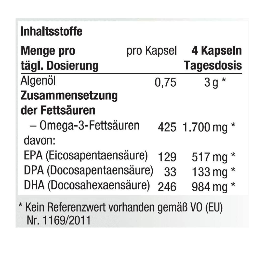 Norsan Omega3 Vegan Kapseln Naehrwerte ViVere